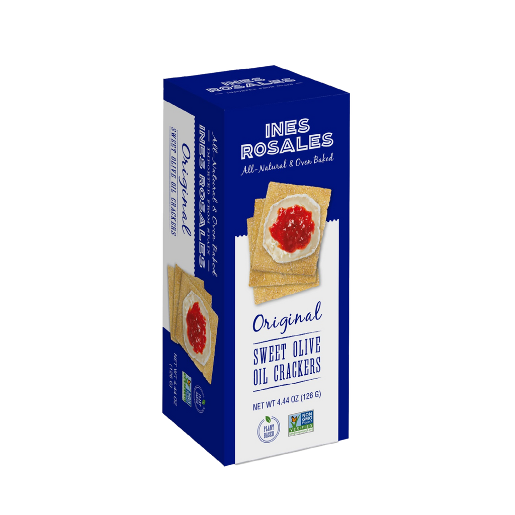 Original Olive Oil Crackers by Ines Rosales Blue Box