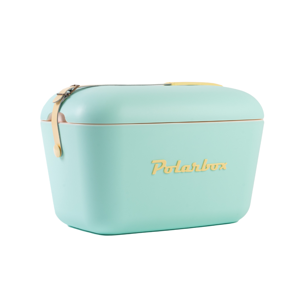 Polarbox classic retro cooler green and yellow