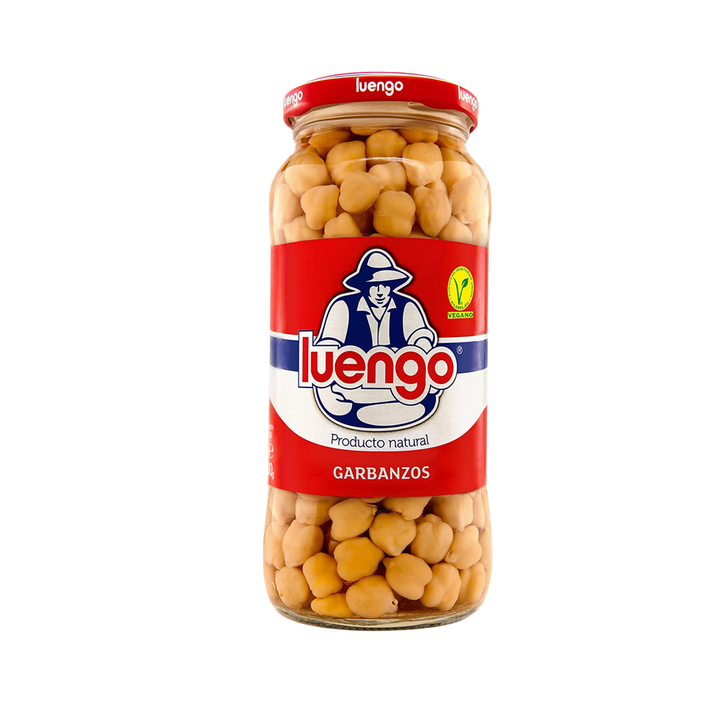 Cooked Chickpeas jar by Luengo. Deliberico