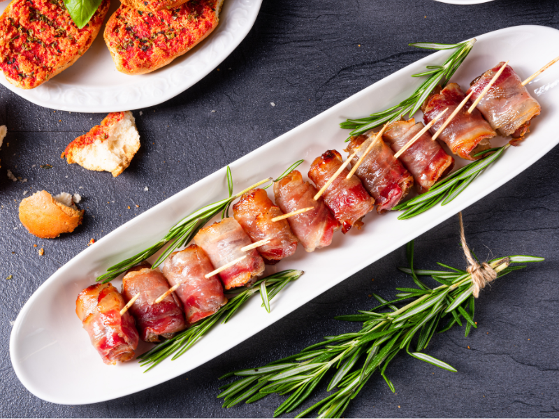 Chorizo-Stuffed Dates Wrapped in Bacon