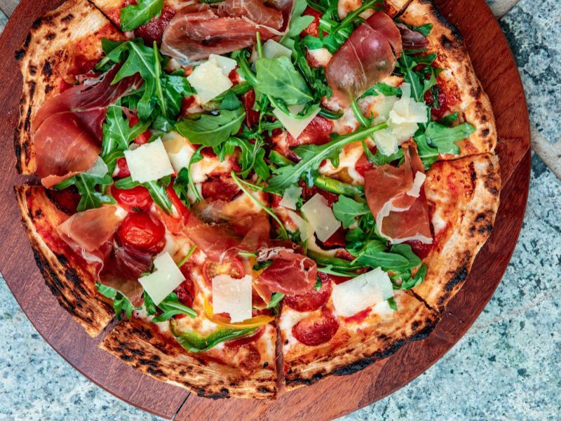 Serrano Ham Pizza with Cured Cheese