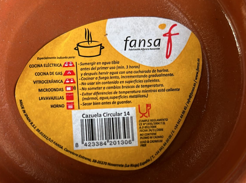 Pack de 3 Cazuelas redondas de barro - Aptas para vitro y horno - Ideales  para guisos y asados caseros – Ø 32 cm