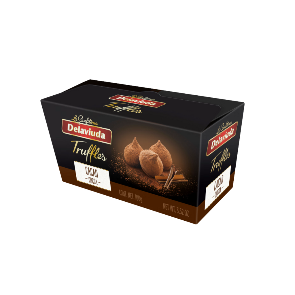 Delaviuda Cocoa Truffles black box 3.5oz
