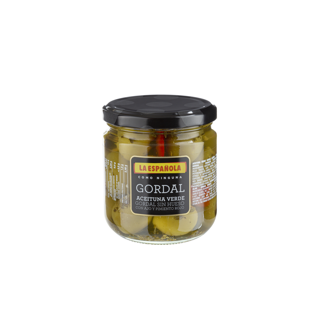 Gordal Olives with red peppers and garlic by La Española