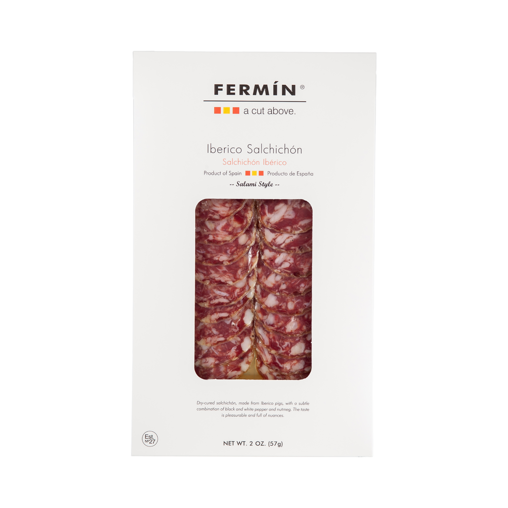 Iberico Salchichon Sliced white package by Fermin