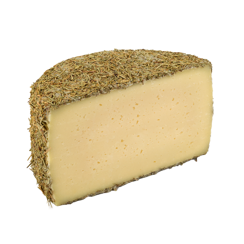 Vega Sotuelamos Romero cheese with a textured rind on a transparent  background