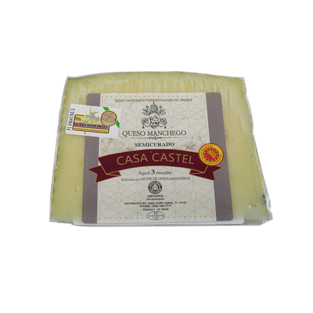 Casa Castel Manchego cheese Wedge aged 3 months. Deliberico