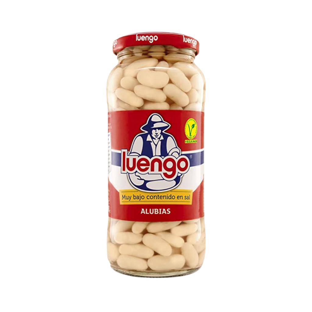 Cooked White beans jar by Luengo. Deliberico