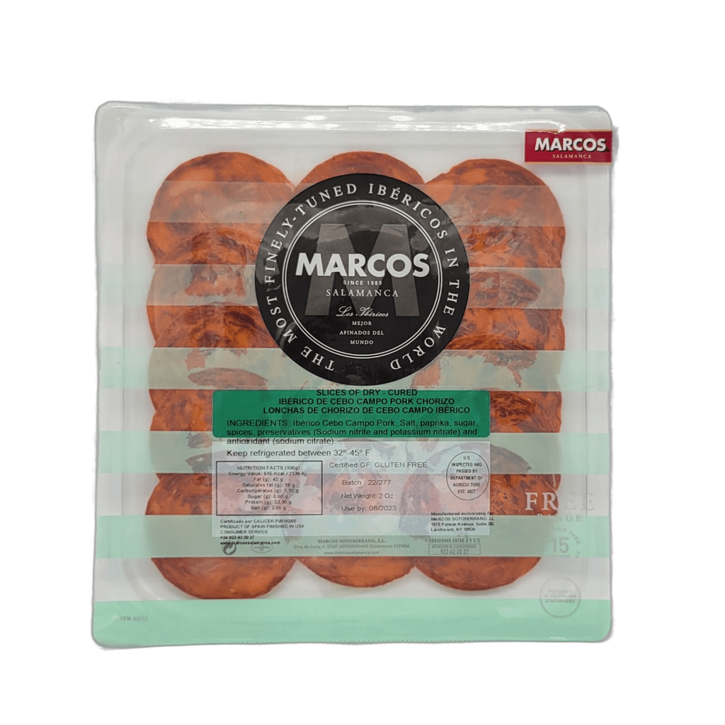Iberico Free Range Chorizo Sliced package by Marcos Salamanca. Deliberico